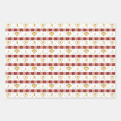 クリスマスガールズソフトボール選手 – 赤緑 ラッピングペーパーシート (正面2)