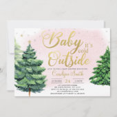 クリスマスガールベイビーシャワー招待状 招待状 (正面)