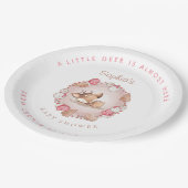 クリスマスガールベビーシャワーピンクディアー紙プレート ペーパープレート (アングル)