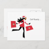 クリスマスガールホリデー葉書 – 個人またはビジネス シーズンポストカード (正面/裏面)