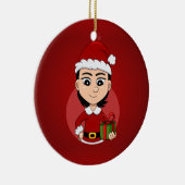 クリスマスガール漫画のセラミックオーナメント セラミックオーナメント (右)