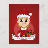 クリスマスガール漫画の休日のはがき シーズンポストカード (正面)