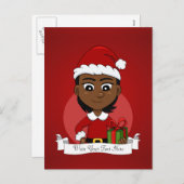 クリスマスガール漫画の休日のはがき シーズンポストカード (正面/裏面)