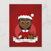 クリスマスガール漫画の休日のはがき シーズンポストカード (正面)