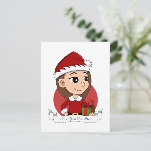 クリスマスガール漫画の休日のはがき シーズンポストカード (スタンド正面)