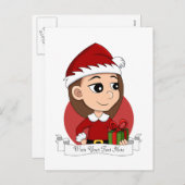 クリスマスガール漫画の休日のはがき シーズンポストカード (正面/裏面)