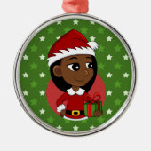 クリスマスガール漫画の金属オーナメント メタルオーナメント (正面)