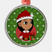 クリスマスガール漫画の金属オーナメント メタルオーナメント (正面)