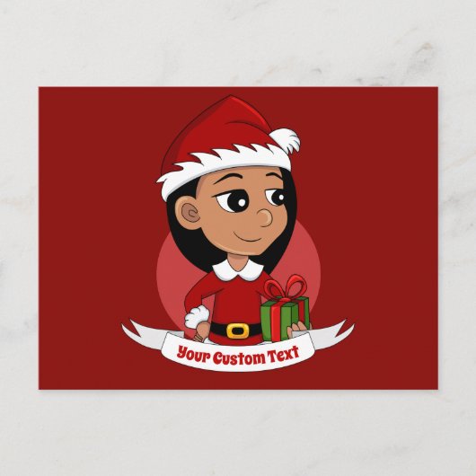 クリスマスガール漫画はがき ポストカード (正面)