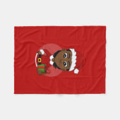 クリスマスガール漫画フリースブランケット フリースブランケット (正面(横))