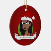 クリスマスガール漫画 セラミックオーナメント (右)