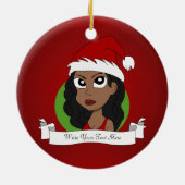 クリスマスガール漫画 セラミックオーナメント (裏面)