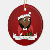 クリスマスガール漫画 セラミックオーナメント (左)