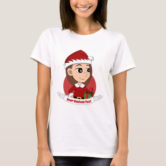 クリスマスガール漫画Tシャツ Tシャツ (正面)