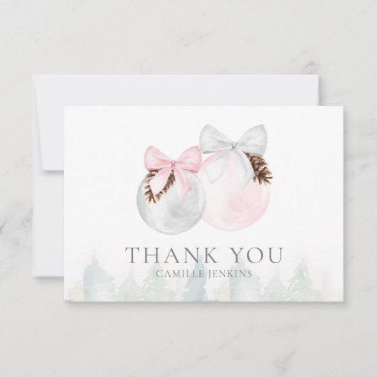 クリスマスガール赤ちゃんシャワーサンキューカード サンキューカード (正面)