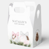 クリスマスガール赤ちゃんシャワーピンクのお願いボックス フェイバーボックス (オープン)