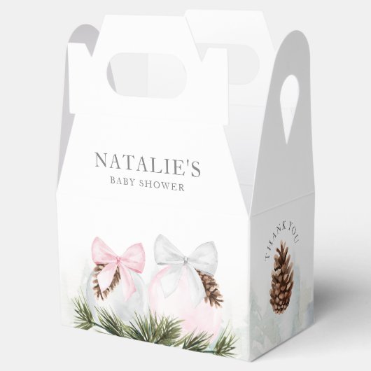 クリスマスガール赤ちゃんシャワーピンクのお願いボックス フェイバーボックス (オープン)