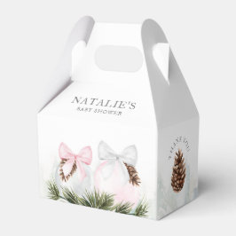 クリスマスガール赤ちゃんシャワーピンクのお願いボックス フェイバーボックス