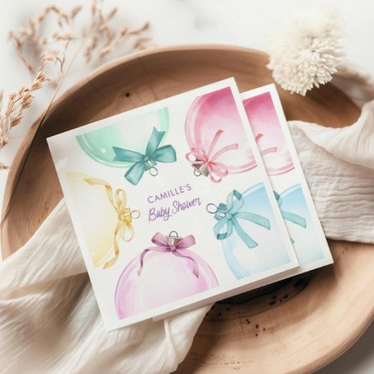 クリスマスガール赤ちゃんシャワー スタンダードカクテルナプキン