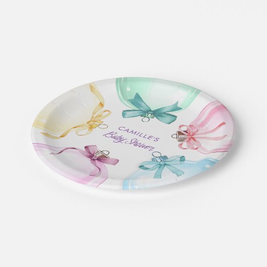 クリスマスガール赤ちゃんシャワー ペーパープレート (アングル)