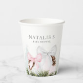 クリスマスガール赤ちゃんパーソナライズされたシャワー 紙コップ (裏面)