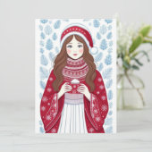 クリスマスガール フラット ホリデー カード (スタンド正面)