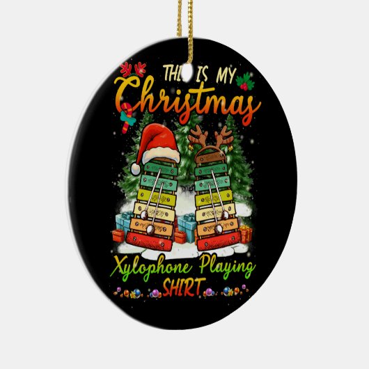 クリスマスキシロ遊フォンの3サンタ小妖精や小人キシロフ セラミックオーナメント (右)