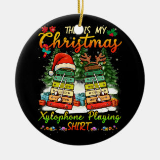 クリスマスキシロ遊フォンの3サンタ小妖精や小人キシロフ セラミックオーナメント