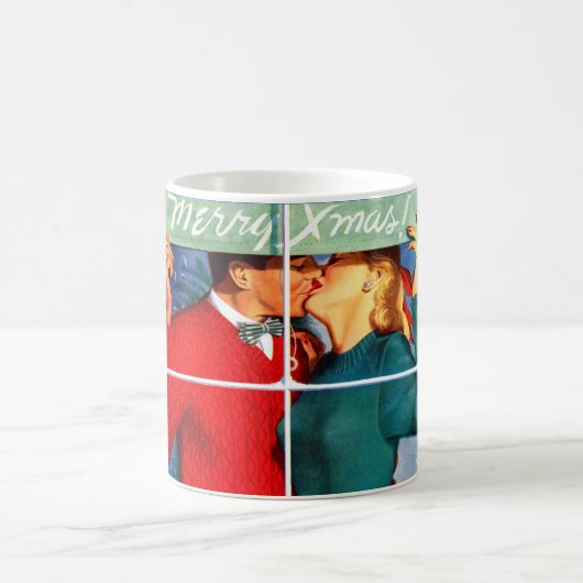 クリスマスキスをする コーヒーマグカップ (中央)