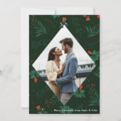 クリスマスキスミストレトーロマンチック写真ダイヤモンド シーズンカード (正面)