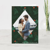 クリスマスキスミストレトーロマンチック写真折り畳み シーズンカード (正面)