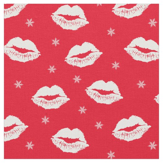 クリスマスキス赤と白パターン ファブリック (クローズアップ)