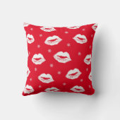 クリスマスキス赤パターン（の模様が）ある白 クッション (裏面)