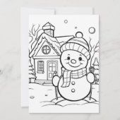 クリスマスキッズカラー雪だるま シーズンカード (正面)