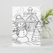 クリスマスキッズカラー雪だるま シーズンカード (スタンド正面)