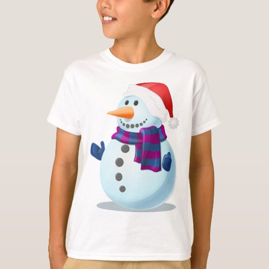 クリスマスキッズスウェットシャツ – 雪だるまデザイン Tシャツ (正面)