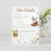 クリスマスキッズレターtoサンタホリデーカード 招待状 (スタンド正面)