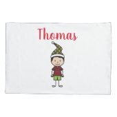 クリスマスキッズ名前をカスタムする 枕カバー (裏面)