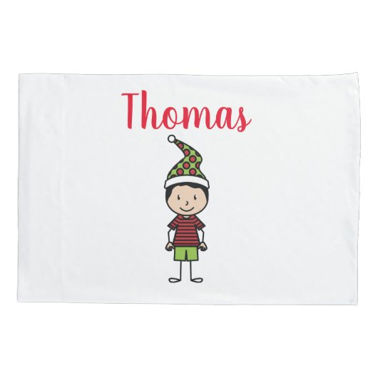 クリスマスキッズ名前をカスタムする 枕カバー (裏面)