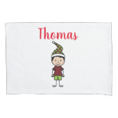 クリスマスキッズ名前をカスタムする 枕カバー (正面)