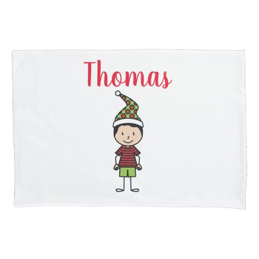 クリスマスキッズ名前をカスタムする 枕カバー (正面)