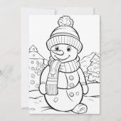 クリスマスキッズ着色雪だるま追加文字 シーズンカード (正面)