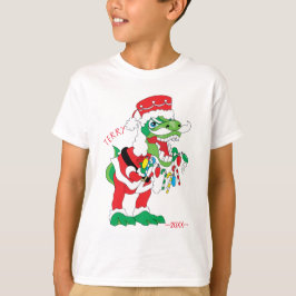 クリスマスキッズTシャツTySANTAsaurusレックス2 Tシャツ