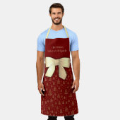 クリスマスキッチンの旅団は小さな松の木を弓 エプロン (着用した状態)