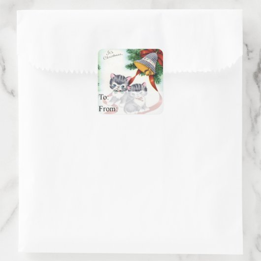 クリスマスキッチンズヴィンテージクリスマスギフトラベル スクエアシール (バッグ)