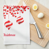 クリスマスキッチンタオルメリークリスマスオーナメント キッチンタオル (四つ折り)