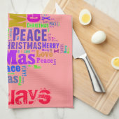 クリスマスキッチンタオル – ギフト – クリスマスツリーおもしろい キッチンタオル (四つ折り)