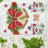 クリスマスキッチンハンドタオル キッチンタオル (折り畳み)