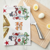クリスマスキッチンハンドタオル キッチンタオル (四つ折り)