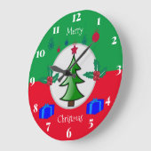 クリスマスキッチン時計 ラージ壁時計 (傾斜)